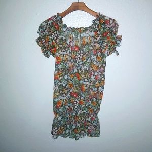 American Rag S Fall Festival Floral Bubble Hem Peasant Top